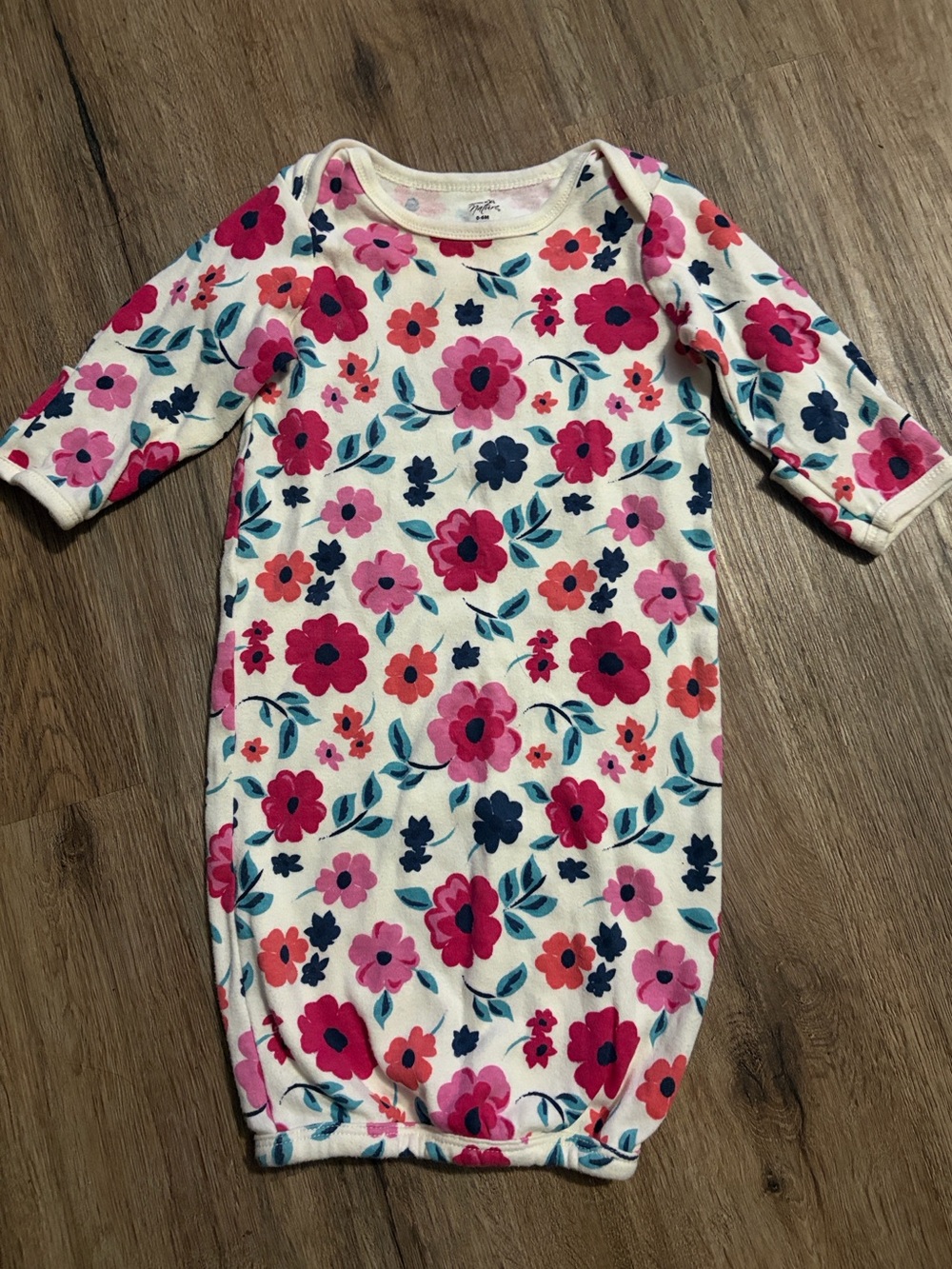 Touched By Nature - Floral Sleep Gown - Size - 0 to 6 Months